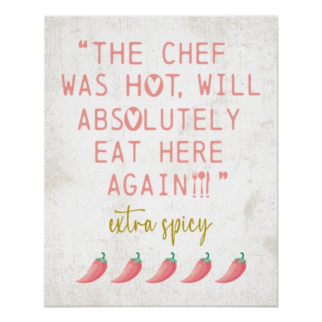 Poster Chef était Hot Funny Cuisine Avis Peppers épicé (Devant)