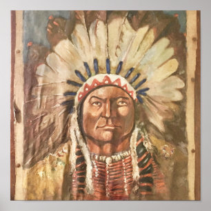 Poster Chef indien Sitting Bull
