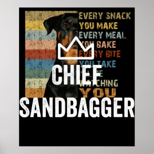 Poster Chef Sandbagger Golf mème Bjj Chess Sandbag