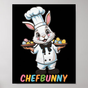 Poster Chefbunny Cook Lièvre Drôle Jour de Pâques Hommes