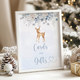 Poster Chefs d'hiver bleu garçon baby shower cartes et ca