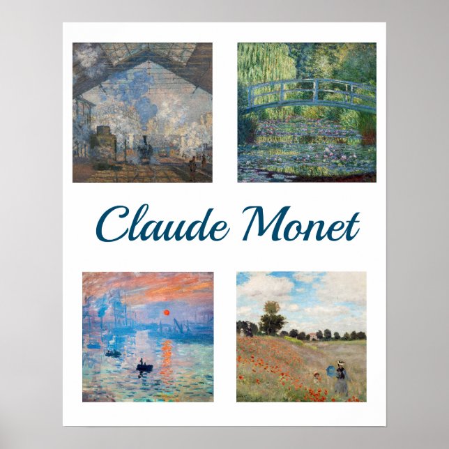 Poster Chefs-d'œuvre de Claude Monet en patchwork (Devant)