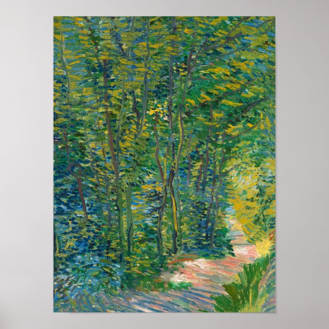 Poster Chemin dans les Bois, 1887 par Vincent van Gogh (Devant)