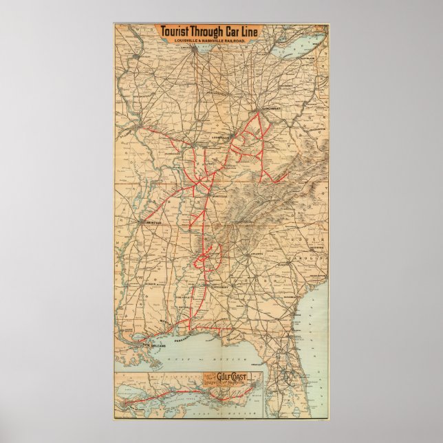 Poster Chemin de fer Louisville et Nashville (Devant)