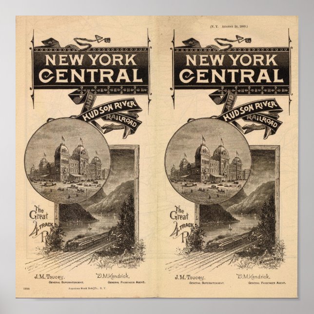 Poster Chemin de fer New York Central et Hudson River (Devant)