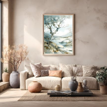 Chemin de la falaise hivernale avec arbres nus