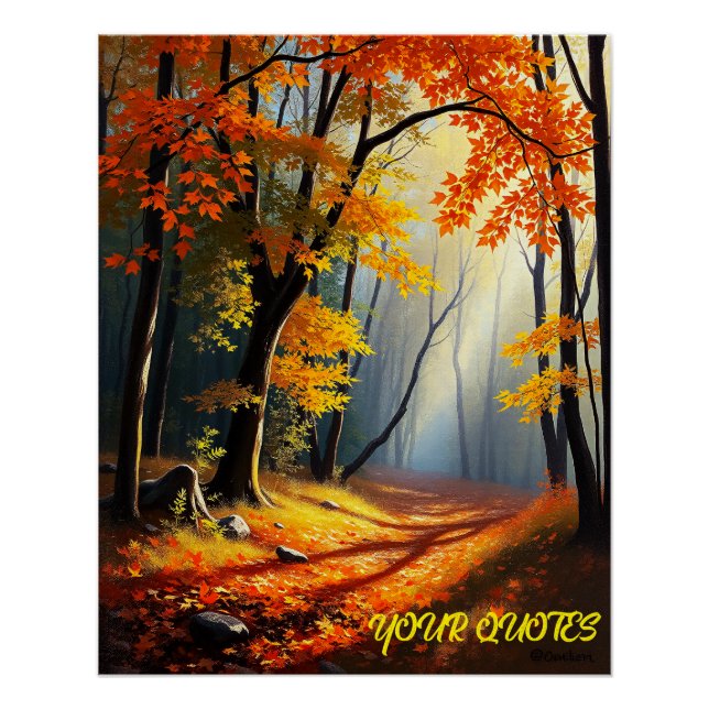 Poster Chemin de la forêt d'automne (Devant)