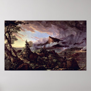 Poster Chemin de l'empire : état primitif par Thomas Cole