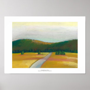 Poster Chemin impressionniste moderne paisible d'art de