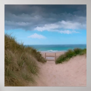 Poster Chemin vers la plage Cornish Caribbean