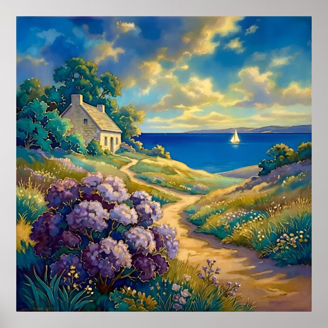 Poster Chemin vers le lac tranquille (Devant)