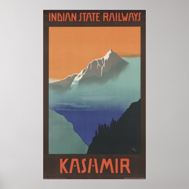 Poster Chemins de fer de l'État indien du Cachemire (Devant)