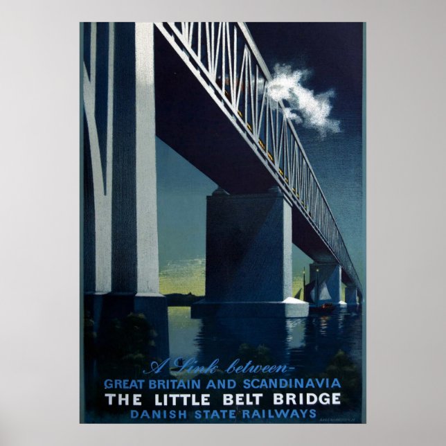 Poster Chemins de fer nationaux danois Aage Rasmussen vin (Devant)