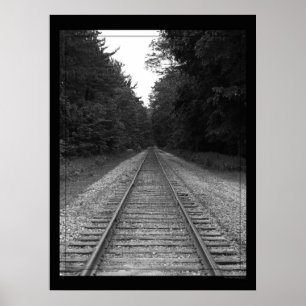 Poster Chemins de fer noirs et blancs