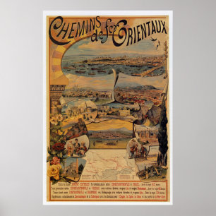 Poster chemins de fer orientaux de 1890s au voyage de