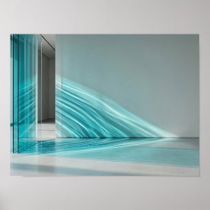 Poster Chemins de Lumière en Verre Turquoise sur Mur Arch