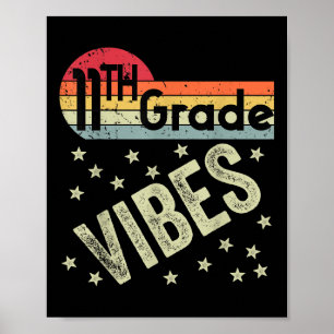 Poster Chemise 11e année Vibes Rétro 80s Professeur Enfan