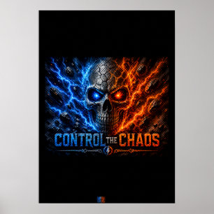 Poster Chemise 3D Crâne Feu vs Glace –