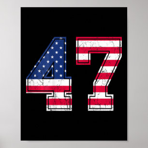 Poster Chemise 47e anniversaire Drapeau Usa Maillot d'équ
