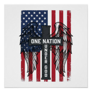 Poster Chemise à ailes de croix patriotique d'une nation