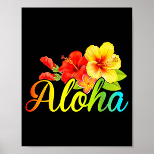 Poster Chemise Aloha fleur hawaïenne vacances hawaï femme