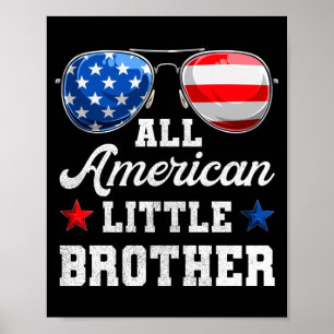 Poster chemise américaine petite famille appariée 4 juill