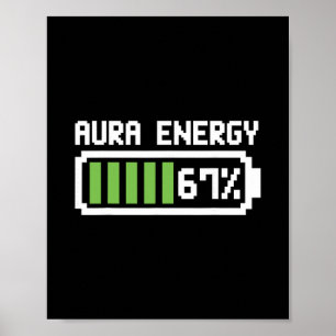 Poster Chemise Aura Énergie 67 Mème Drôle Six Sept 6 7 Hu