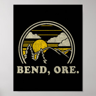 Poster Chemise Bend Oregon Ou T Vintage Randonnée Montagn