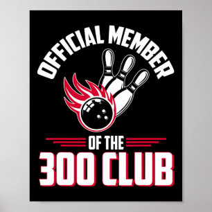 Poster Chemise Bowling 300 Bowling 300 Club Membre Drôle 