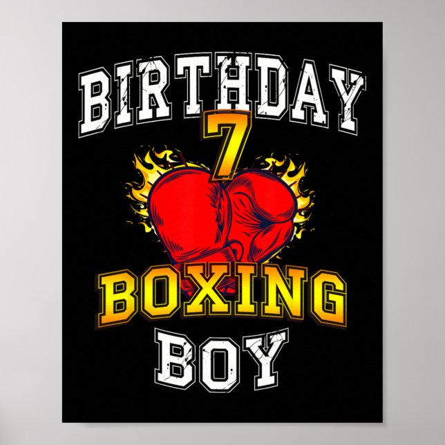 Poster Chemise Boy 7e Anniversaire - Boxe Enfant 7 Ans (Devant)