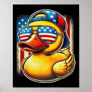 Poster Chemise Canard en Caoutchouc Drapeau Usa Cadeau Dr