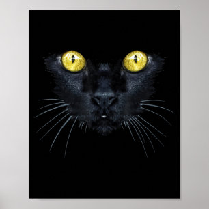 Poster Chemise Chat Noir Halloween Yeux Jaunes Effrayants