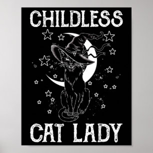 Poster Chemise Chat Sans Enfant Lady Halloween Chat Pour