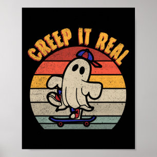 Poster Chemise Creep It Real Ghost Vintage Skateboarding