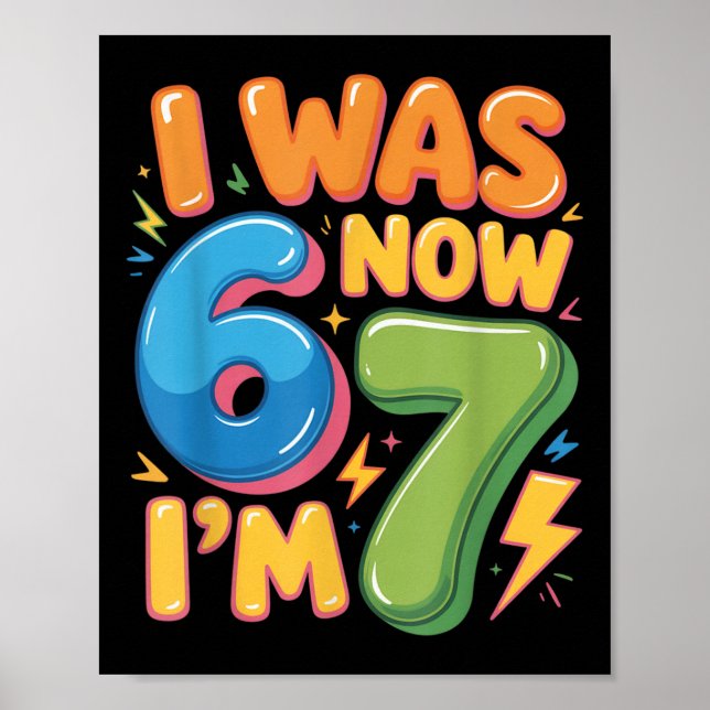 Poster Chemise d'anniversaire de 7 ans - J'avais 6 ans ma (Devant)