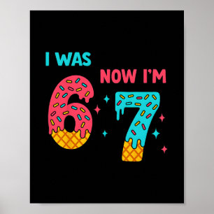 Poster Chemise d'anniversaire de 7 ans J'étais 6 maintena