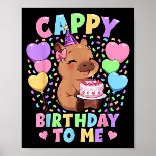 Poster Chemise d'anniversaire de capybara _ Fille Kawaii