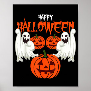Poster Chemise d'automne avec fantômes de visage de citro