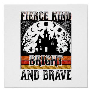 Poster Chemise d'autonomisation Halloween Brave Vintage S
