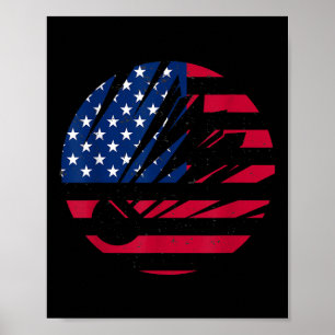 Poster Chemise de Badminton Drapeau Américain Hommes Femm