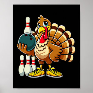 Poster Chemise de Bowling Thanksgiving Femmes Hommes Drôl