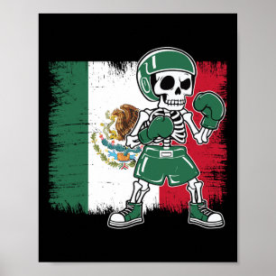 Poster Chemise de boxe mexicaine Drôle Squelette