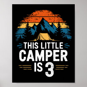 Poster Chemise de Camping 3e Anniversaire Pour Enfants 3