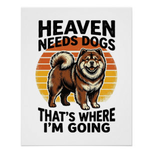 Poster Chemise de chien Chow Chow Heaven Hommage Vintage