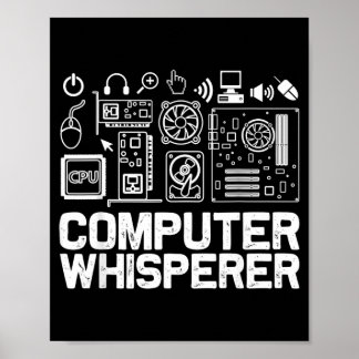 Poster Chemise de chuchoteur d'ordinateur Support techniq