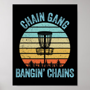 Poster Chemise de Disc Golf Drôle Chaîne Rétro Cadeau de
