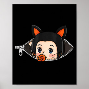 Poster Chemise de grossesse Halloween - Bébé oreilles de