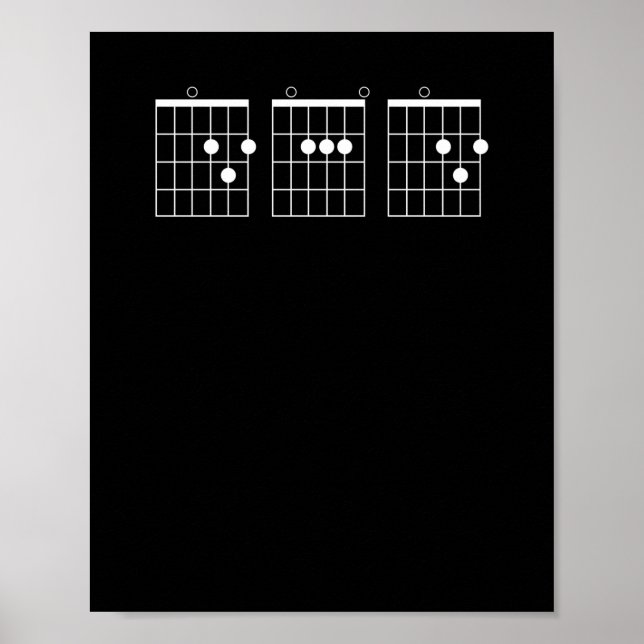 Poster Chemise de guitare pour hommes - Papa (Devant)