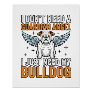 Poster Chemise de l'ange gardien Bulldog Amoureux de chie
