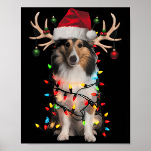 Poster Chemise de l'arbre de Noël Shetland Sheepdog Shetl